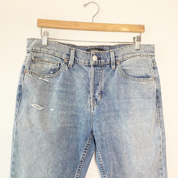 Hudson Light Wash Button Fly Blue Axl Skinny Fit Jeans 34 NWT - Picture 2 of 10